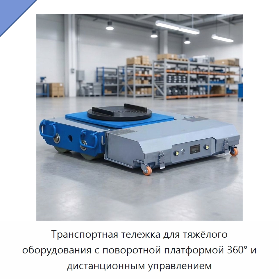 Транспортная тележка для тяжёлого оборудования с поворотной платформой 360° и дистанционным управлением — Прочее подъемно-транспортное оборудование