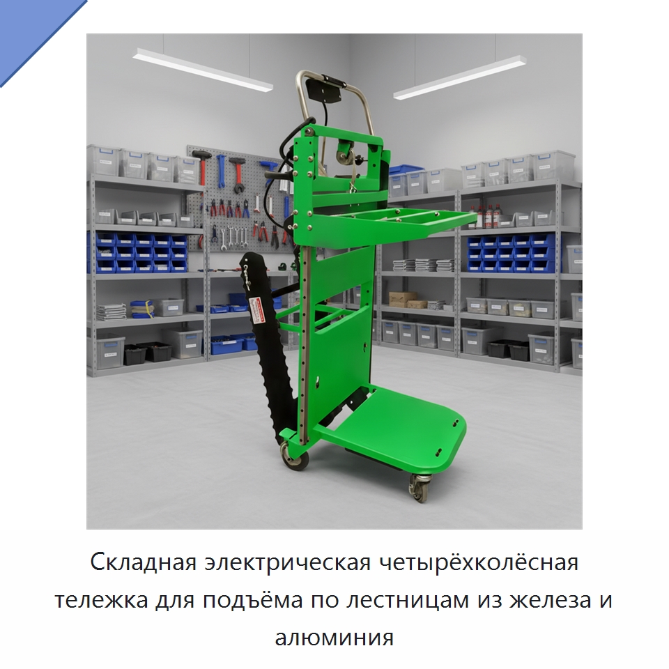 Складная электрическая четырёхколёсная тележка для подъёма по лестницам из железа и алюминия — Ручные грузовые тележки