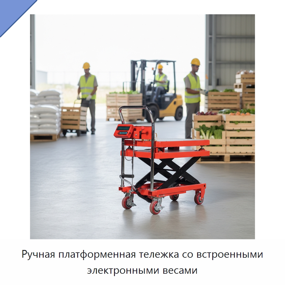 Ручная платформенная тележка со встроенными электронными весами — Ручные грузовые тележки