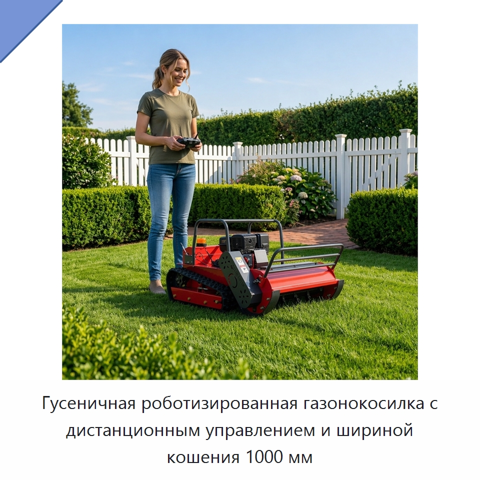 Гусеничная роботизированная газонокосилка с дистанционным управлением и шириной кошения 1000 мм — Газонокосилки