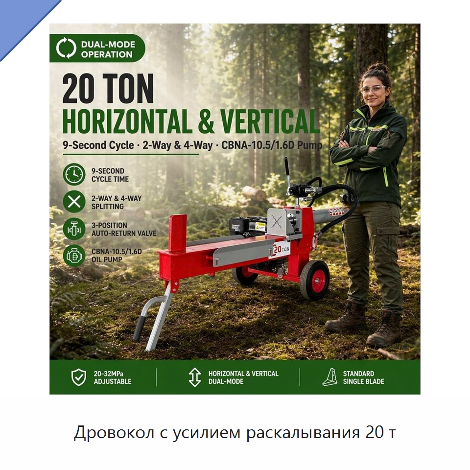 Дровокол с усилием раскалывания 20 т — Лесохозяйственная техника
