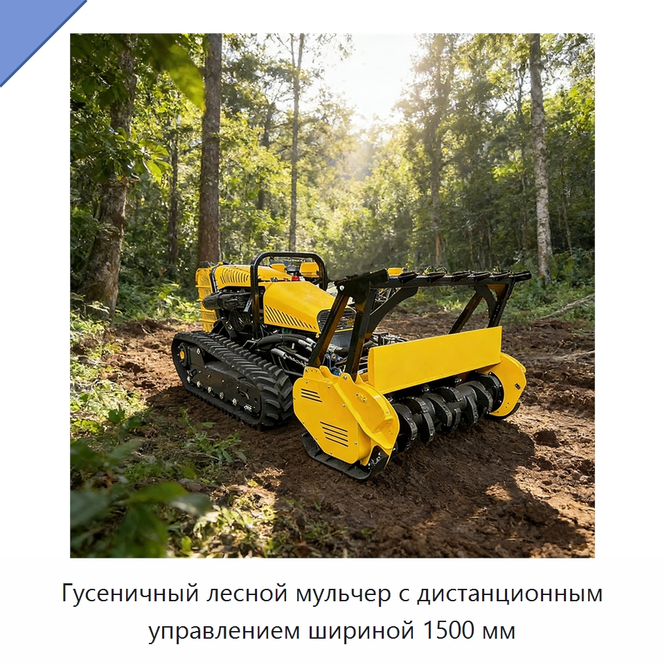Гусеничный лесной мульчер с дистанционным управлением шириной 1500 мм — Лесохозяйственная техника