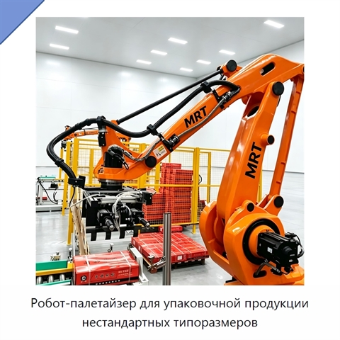 Робот-палетайзер для упаковочной продукции нестандартных типоразмеров