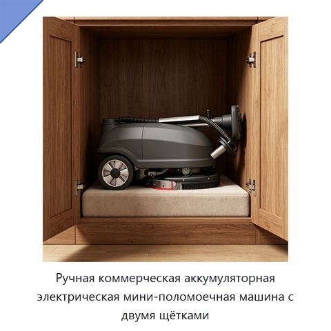 Ручная коммерческая аккумуляторная электрическая мини-поломоечная машина с двумя щётками
