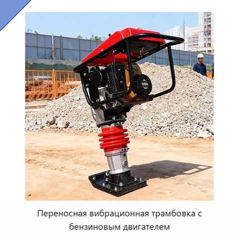 Переносная вибрационная трамбовка с бензиновым двигателем