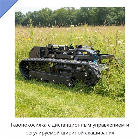 Газонокосилка с дистанционным управлением и регулируемой шириной скашивания