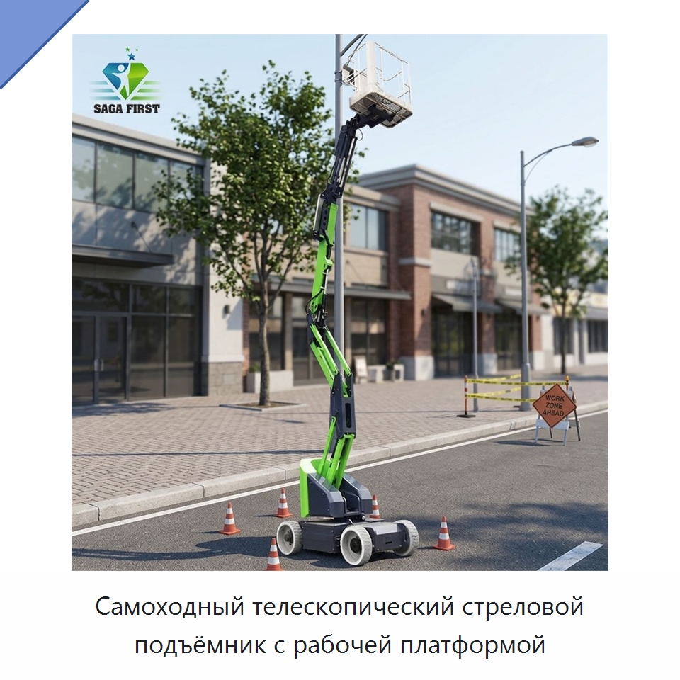 Самоходный телескопический стреловой подъёмник с рабочей платформой — Подъемные столы