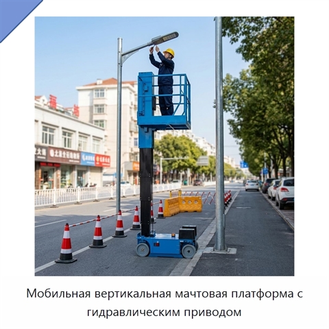 Мобильная вертикальная мачтовая платформа с гидравлическим приводом