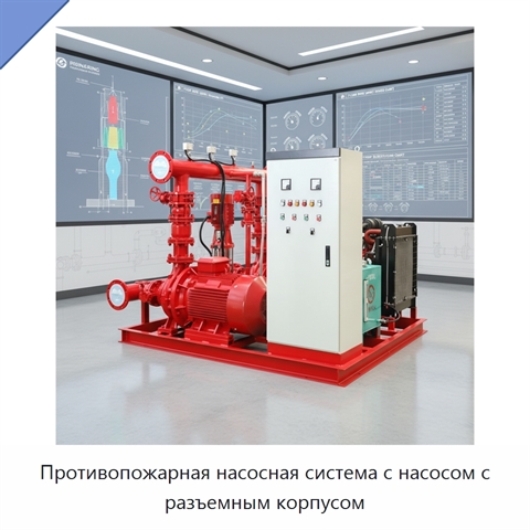 Противопожарная насосная система с насосом с разъемным корпусом