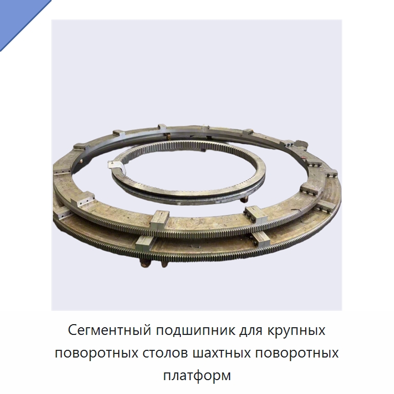 Сегментный подшипник для крупных поворотных столов шахтных поворотных платформ — Упорные роликовые подшипники