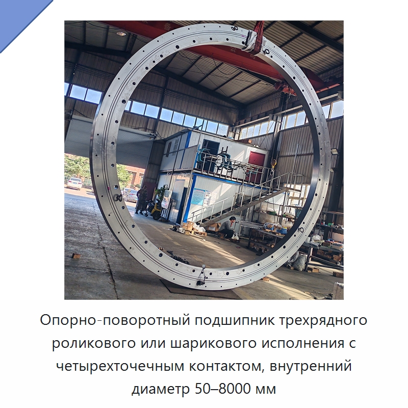 Опорно-поворотный подшипник трехрядного роликового или шарикового исполнения с четырехточечным контактом, внутренний диаметр 50–8000 мм — Опорно-поворотные подшипники