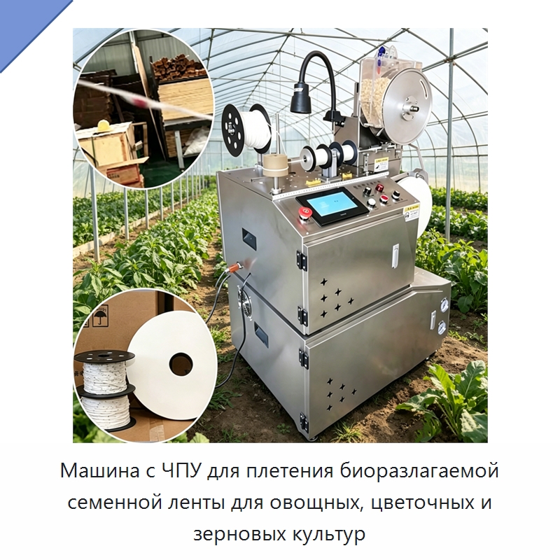 Машина с ЧПУ для плетения биоразлагаемой семенной ленты для овощных, цветочных и зерновых культур — Сельскохозяйственные машины