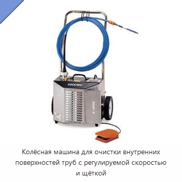 Колёсная машина для очистки внутренних поверхностей труб с регулируемой скоростью и щёткой