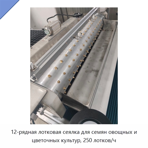 12-рядная лотковая сеялка для семян овощных и цветочных культур, 250 лотков/ч
