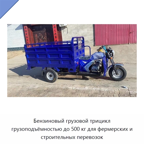 Бензиновый грузовой трицикл грузоподъёмностью до 500 кг для фермерских и строительных перевозок