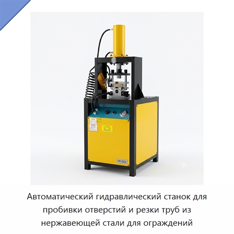 Автоматический гидравлический станок для пробивки отверстий и резки труб из нержавеющей стали для ограждений