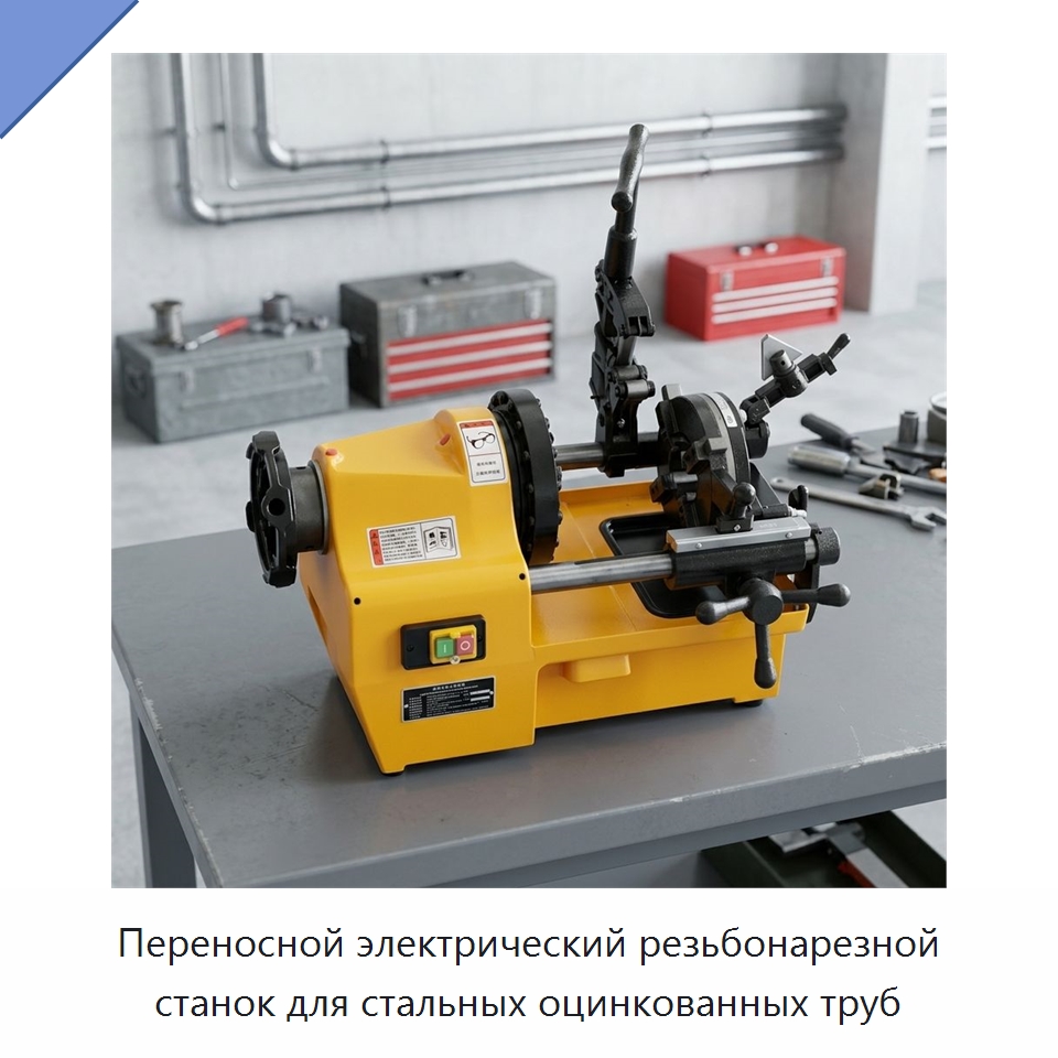 Переносной электрический резьбонарезной станок для стальных оцинкованных труб — Промышленное оборудование