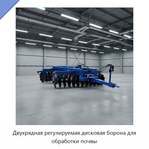 Двухрядная регулируемая дисковая борона для обработки почвы