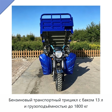 Бензиновый транспортный трицикл с баком 13 л и грузоподъёмностью до 1800 кг