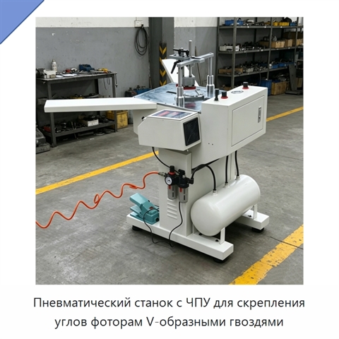 Пневматический станок с ЧПУ для скрепления углов фоторам V-образными гвоздями