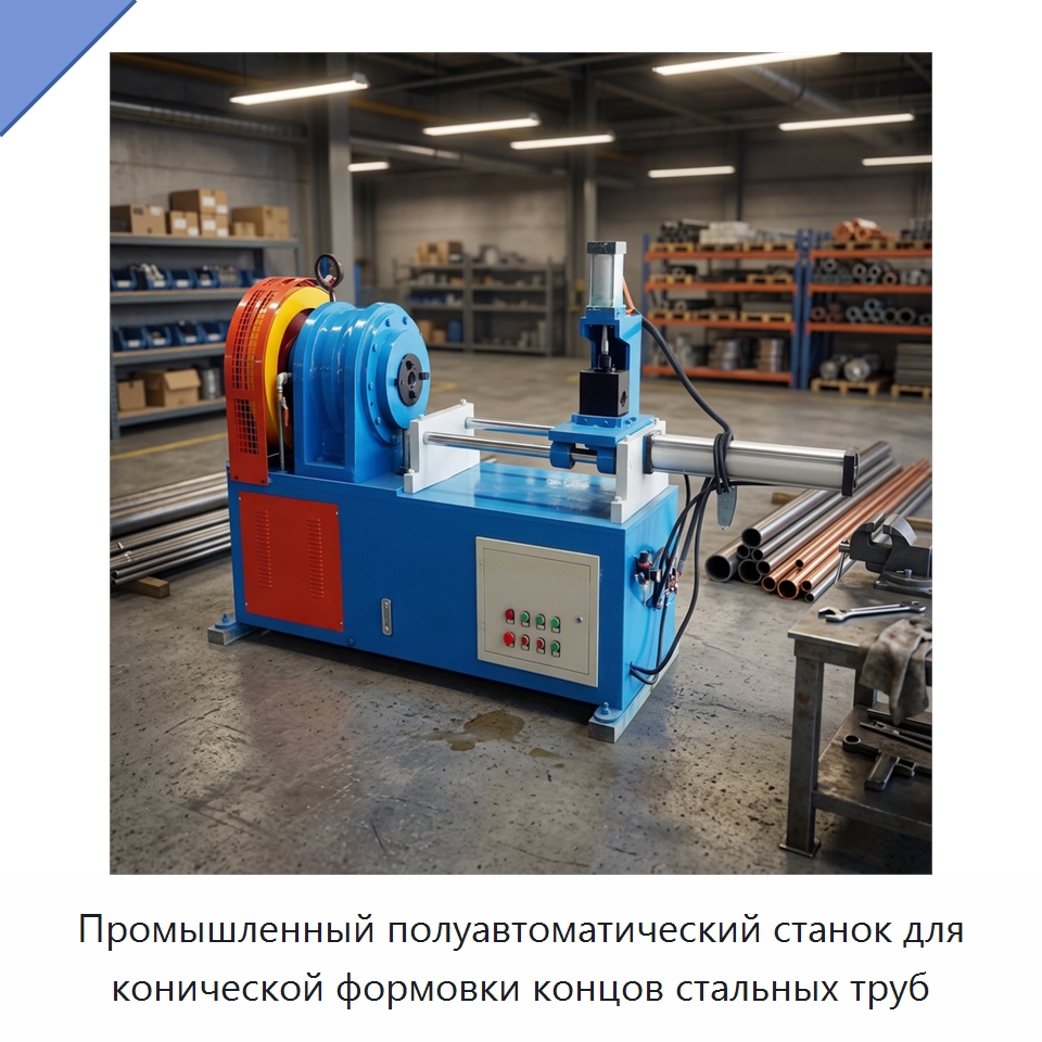 Промышленный полуавтоматический станок для конической формовки концов стальных труб — Специальное оборудование для металлообработки и металлургии