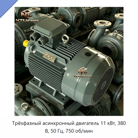 Трёхфазный асинхронный двигатель 11 кВт, 380 В, 50 Гц, 750 об/мин