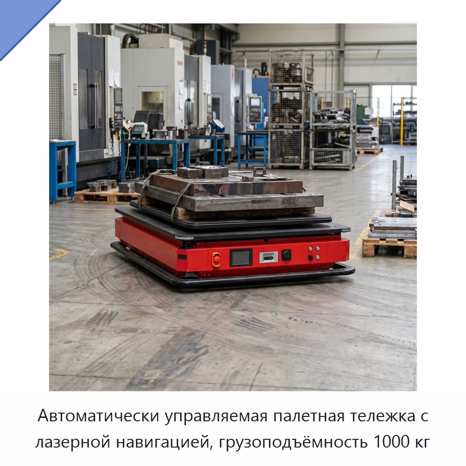 Автоматически управляемая палетная тележка с лазерной навигацией, грузоподъёмность 1000 кг — Вилочные погрузчики