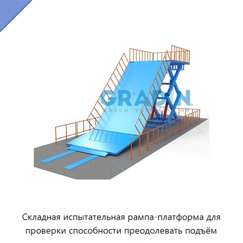 Складная испытательная рампа-платформа для проверки способности преодолевать подъём