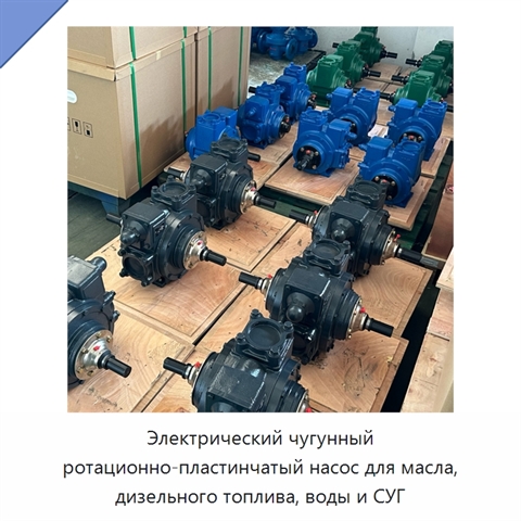 Электрический чугунный ротационно-пластинчатый насос для масла, дизельного топлива, воды и СУГ