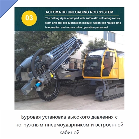 Буровая установка высокого давления с погружным пневмоударником и встроенной кабиной