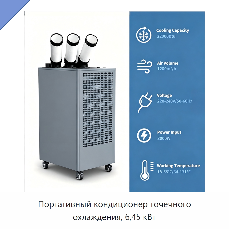 Портативный кондиционер точечного охлаждения, 6,45 кВт