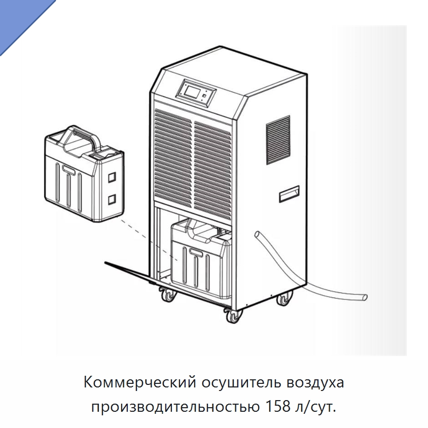 Коммерческий осушитель воздуха производительностью 158 л/сут.