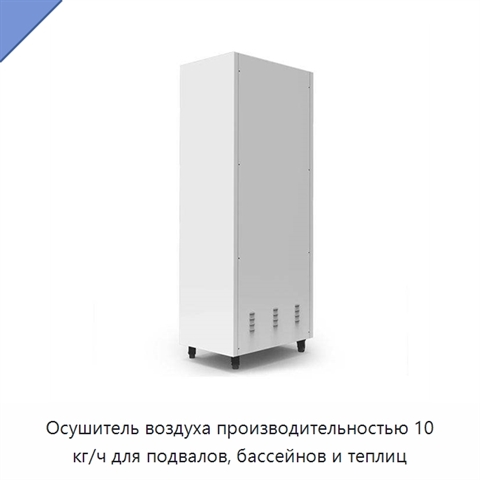 Осушитель воздуха производительностью 10 кг/ч для подвалов, бассейнов и теплиц