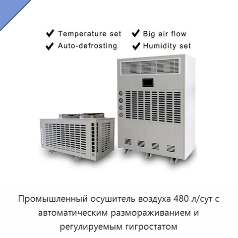 Промышленный осушитель воздуха 480 л/сут с автоматическим размораживанием и регулируемым гигростатом