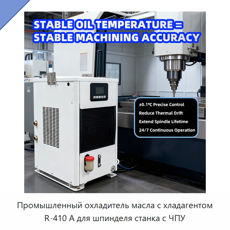Промышленный охладитель масла с хладагентом R-410 А для шпинделя станка с ЧПУ — Охладительное оборудование