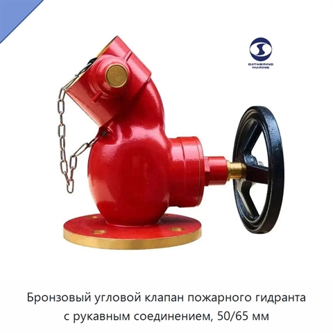 Бронзовый угловой клапан пожарного гидранта с рукавным соединением, 50/65 мм