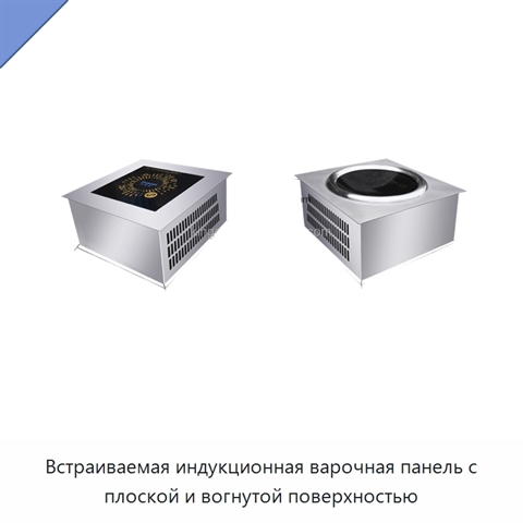 Встраиваемая индукционная варочная панель с плоской и вогнутой поверхностью