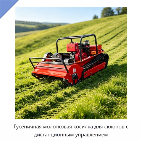 Гусеничная молотковая косилка для склонов с дистанционным управлением