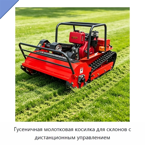 Гусеничная молотковая косилка для склонов с дистанционным управлением