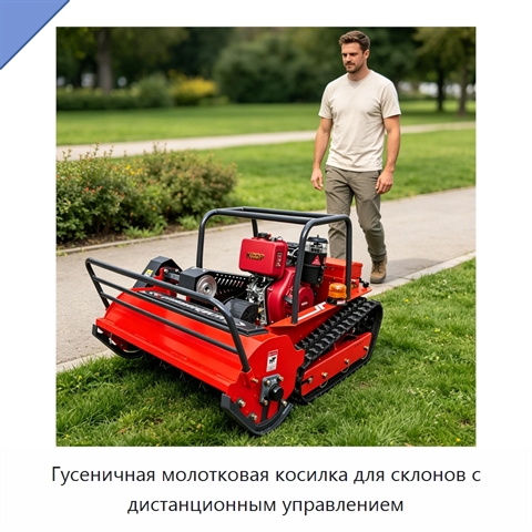 Гусеничная молотковая косилка для склонов с дистанционным управлением