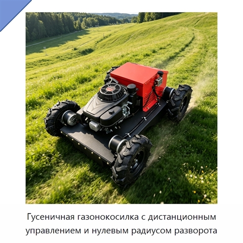 Гусеничная газонокосилка с дистанционным управлением и нулевым радиусом разворота