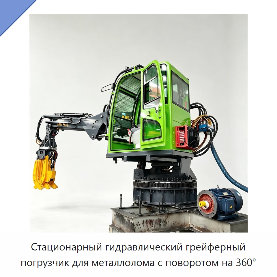 Стационарный гидравлический грейферный погрузчик для металлолома с поворотом на 360° — Лесохозяйственная техника