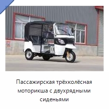 Пассажирская трёхколёсная моторикша с двухрядными сиденьями