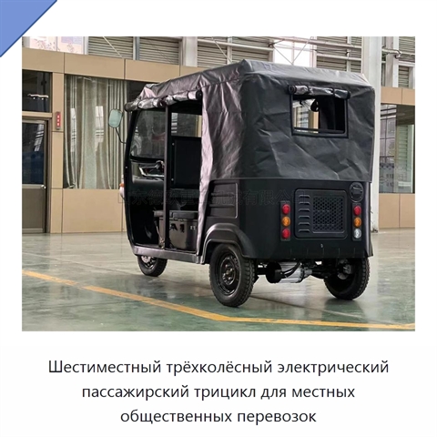 Шестиместный трёхколёсный электрический пассажирский трицикл для местных общественных перевозок